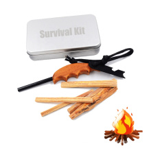 Fatwood 100% Natural Fire starter Sticks Hand Cut Ferro Rod Flint Fatwood Chips Striker Tin Container Survival Emergency Camping